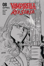 Image: Vampirella / Red Sonja #8 (incentive 1:40 cover - Romero B&W) - Dynamite
