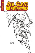 Image: Red Sonja: The Superpowers #4 (incentive 1:20 cover - Linsner B&W) - Dynamite