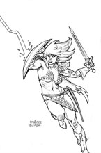 Image: Red Sonja: The Superpowers #4 (incentive 1:45 cover - Linsner B&W virgin) - Dynamite
