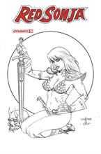 Image: Red Sonja Vol. 05 #26 (incentive 1:20 cover - Linsner B&W) - Dynamite