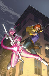 Image: Mighty Morphin Power Rangers / Teenage Mutant Ninja Turtles II #5 (cover E Cardstock - Clarke) - Boom! Studios