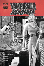 Image: Vampirella / Red Sonja #7 (incentive 1:40 cover - Romero B&W) - Dynamite