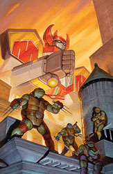 Image: Mighty Morphin Power Rangers / Teenage Mutant Ninja Turtles II #4 (cover J incentive 1:100 - Cardstock) - Boom! Studios