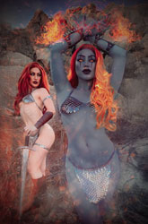 Image: Red Sonja / Hell Sonja #4 (cover F incentive 1:10 - Cosplay virgin)  - Dynamite