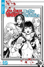 Image: Red Sonja and Vampirella Meet Betty and Veronica #5 (incentive cover - Braga B&W) (20-copy) - Dynamite