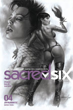 Image: Sacred Six #4 (incentive 1:25 cover - Parrillo B&W) - Dynamite