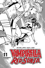 Image: Vampirella / Red Sonja #11 (incentive 1:40 cover - Romero & Bellaire B&W) - Dynamite