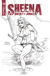 Image: Sheena: Queen of the Jungle #10 (cover F incentive 1:10 - Linsner B&W) - Dynamite