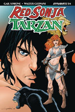 Image: Red Sonja / Tarzan #4 (cover A - Lopresti) - Dynamite