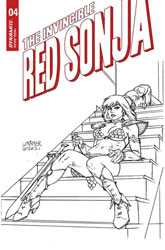 Image: Invincible Red Sonja #4 (cover I incentive 1:25 - Linsner line art) - Dynamite
