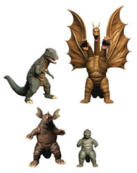 Image: Godzilla: Destroy All Monsters 5 Points XL Round 2 Box Set  - Mezco Toys