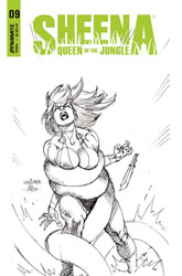 Image: Sheena: Queen of the Jungle #9 (cover F incentive 1:10 - Linsner B&W) - Dynamite