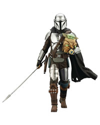 Image: Star Wars Artfx PVC Statue: Mandalorian & Grogu  (w/Beskar Staff) - Kotobukiya