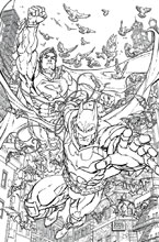 Image: Batman / Superman #28 (DCU variant - Adult Coloring Book cover) - DC Comics