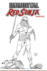 Image: Immortal Red Sonja #9 (cover G incentive 1:15 - Linsner B&W) - Dynamite