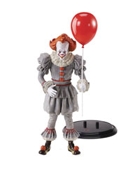 Image: It Bendy Figure: Pennywise the Clown  - The Noble Collection